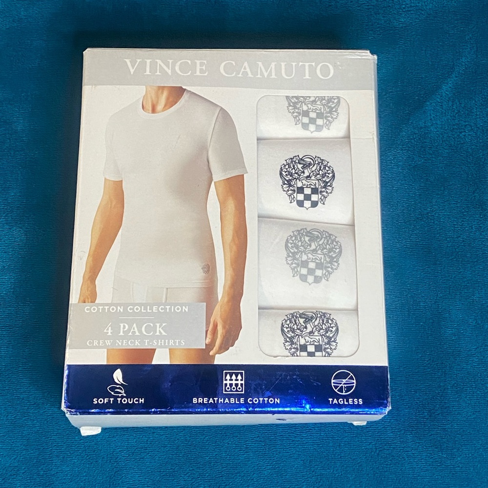 Solid white Vince Camuto undershirts 4 pack